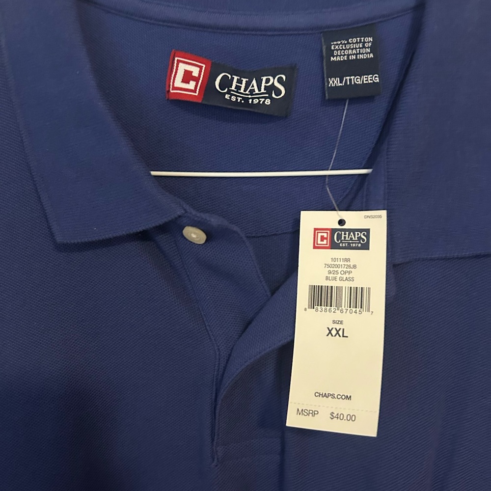 Chaps Men's Polo Shirt in Rich Blue - Picture 2 of 5